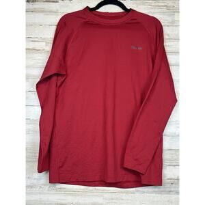 Reebok PlayDry Red Long Sleeve Performance Shirt Men’s Size L Moisture Wicking